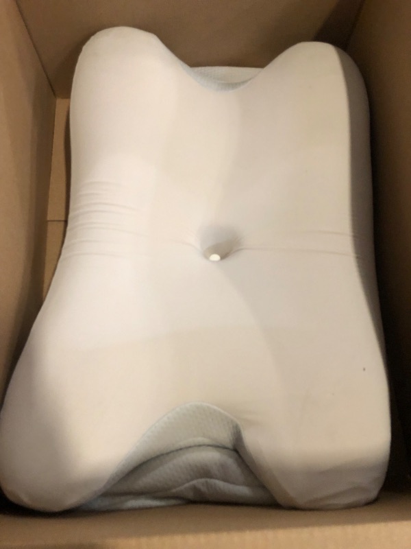 Photo 1 of Soft and Coll Pillowcase for Cervical Pillow, Pillow Case ONLY, Pillowcase for Butterfly Shape Cervical Memory Foam Pillow (Queen Size 24.8“x14.96”x5.51“, White-Gray)
