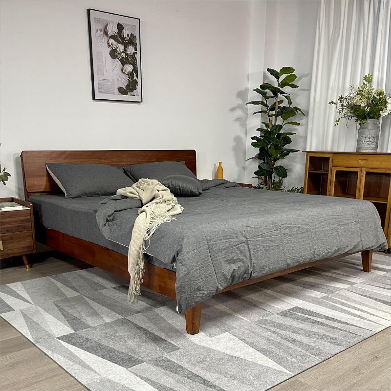 Photo 1 of Removable Carpet Squares, 0.35" Thick Non-Adhesive Padding, Washable 12Tiles Carpet with Silicone Anti-Slip Backing, DIY Installation for Living Room and Bedroom, Gray Triangle(16x16)
