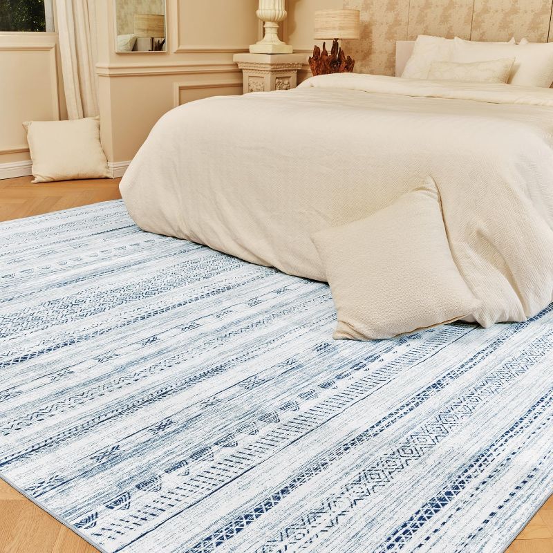 Photo 1 of 9x12 Area Rugs for Living Room Bedroom Dining Room Playroom Office Moroccan Blue
