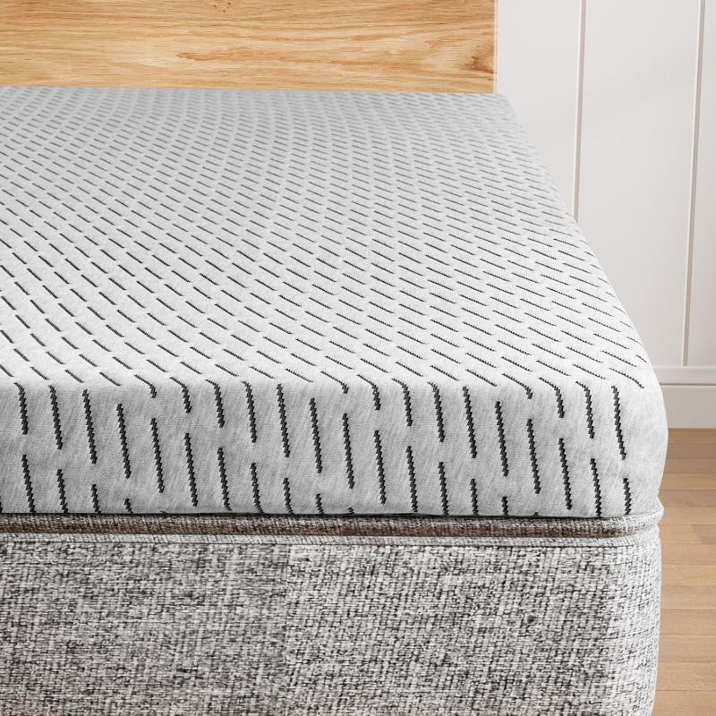 Photo 1 of Bamboo Mattress Topper Twin Size 2 Inch, Cooling Gel & Bamboo Charcoal Memory Foam Mattress Topper for Back Pain Relief, Firm Dual-Layer Foam Bed Pad with Removable Cover College Dorm
