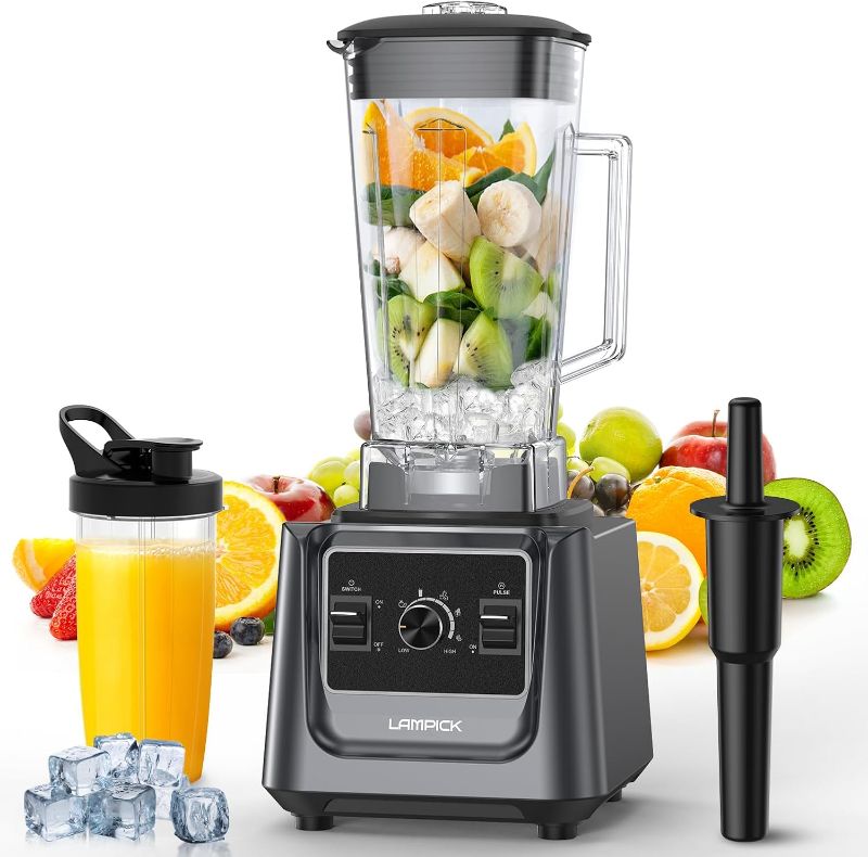 Photo 1 of Blenders for Kitchen, 2000W Professional Grade High-Speed Countertop Blender with 68oz Pitcher & 27oz To-Go Cup for Smoothies, Ice, and Frozen Fruit, BPA-Free, Dishwasher Safe
