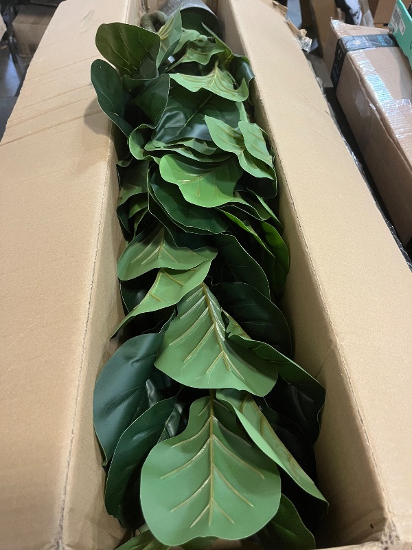 Photo 1 of Worth Garden 74.8in Artificial Fiddle Leaf Fig Tree 6.2ft Tall Fake Plant with Pot, Indoor Outdoor Greenery for Home Office Living Room Bedroom Decoration
