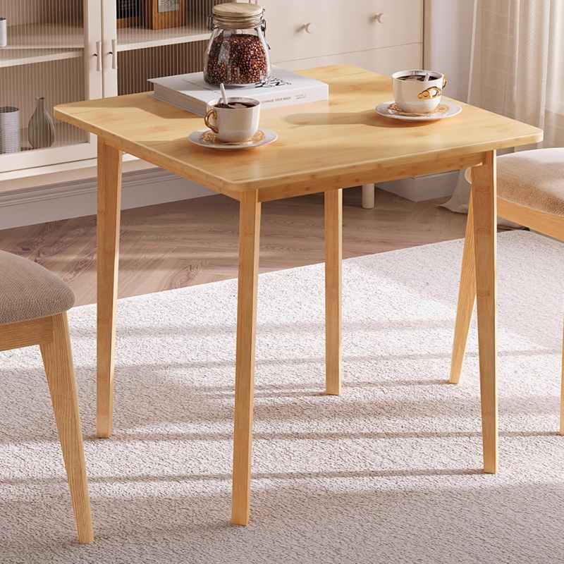 Photo 1 of HOOBRO Bamboo Dining Table, Square Dining Table for 2, 27.6" Kitchen Table for Small Space, Writing Table, Easy to Assemble, for Dining Room, Living Room, Office, Kitchen, Apartment, Natural YL70CZ01
