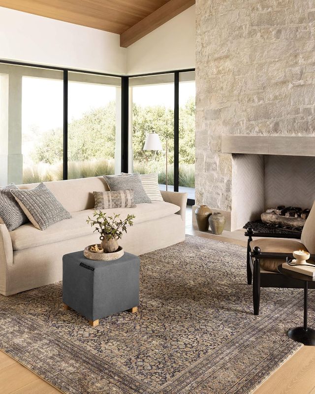 Photo 1 of Loloi Amber Lewis Morgan 7'-3" x 9'-3" Area Rug in Denim/Multi - Large Area Rug, Neutral Area Rug for Room Décor, Vintage Rug Inspired, Soft Area Rug for Living Room, Bedroom, Dining Area
