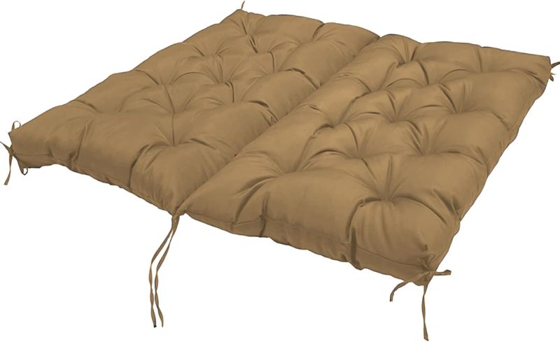 Photo 1 of *More Khaki Than Picture Shows* Replacement Swing Bench Seat Pads with Backrest, Thicken Waterproof Wooden Bench Seat Cushions for Garden Patio Furniture Porch Backyard Terrace Outdoor/Indoor,40 * 40 * 4inch,Khaki

