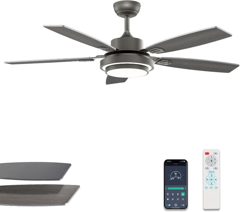 Photo 1 of 52 Inch Ceiling Fans with Lights Medium Grey
