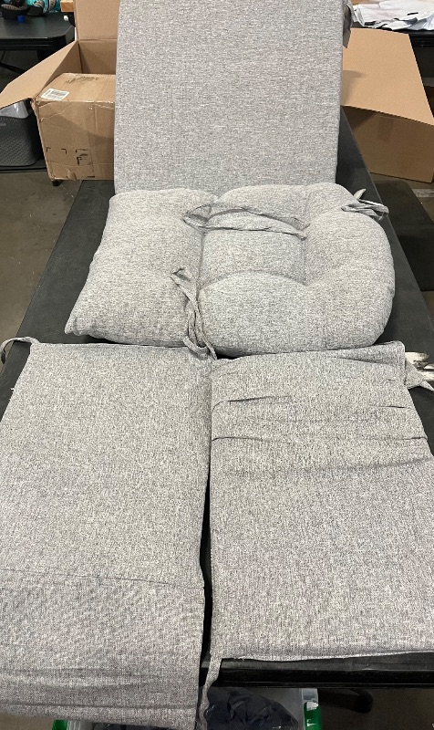 Photo 1 of HOMBYS Glider Rocker Replacement Cushions with Storage Side Pocket,Linen-Like Fabric, Foam & Microfiber Filling, Non-Slip & Washable,Thickened & Supportive for Glider Rocking Chair (Grey)
