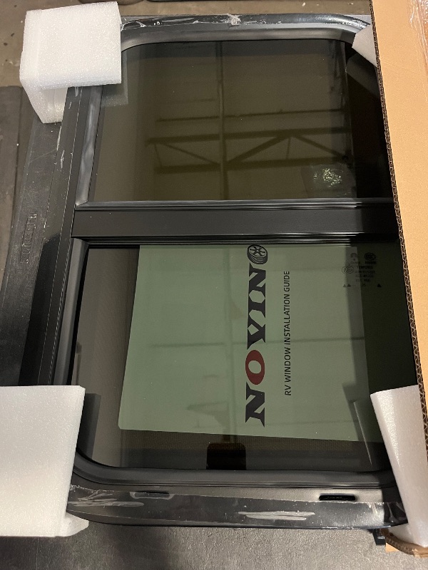 Photo 1 of NOVINO RV Windows for Cargo Trailer, 15" W x 22" H RV Camper Cargo Trailer Windows Replacement, Vertical Sliding,Fit 15/16" or 1-3/8" Thick Wall,Allow Error 1/16”,DOT Approved
