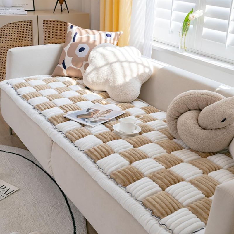 Photo 1 of Couch Cover for Dogs Washable, Sofa Cover Protector, Couch Covers for 3 Cushion Couch Sofa Pet Friendly, Soft, Non Slip (27.6 x 82.7 Inch, Light Brown)
