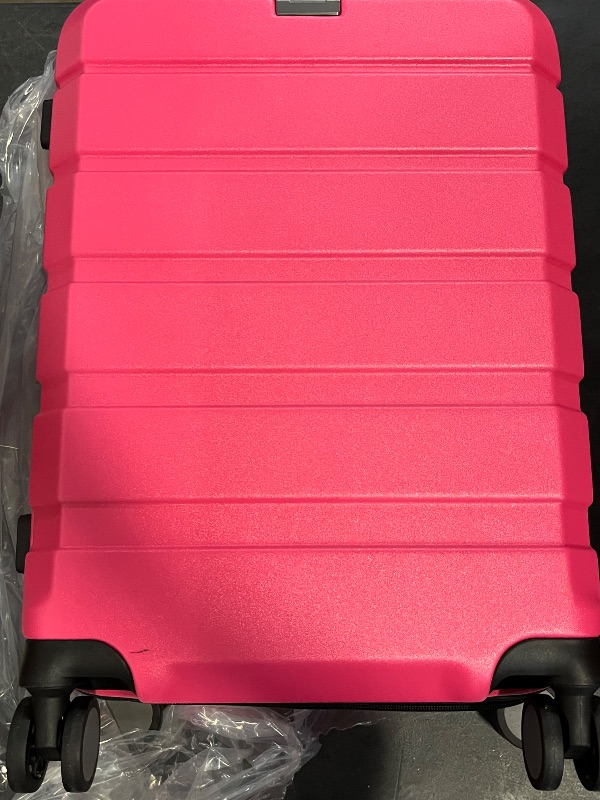 Photo 1 of KROSER Hardside Luggage Suitcase 20-Inch with Spinner Wheels Magenta
