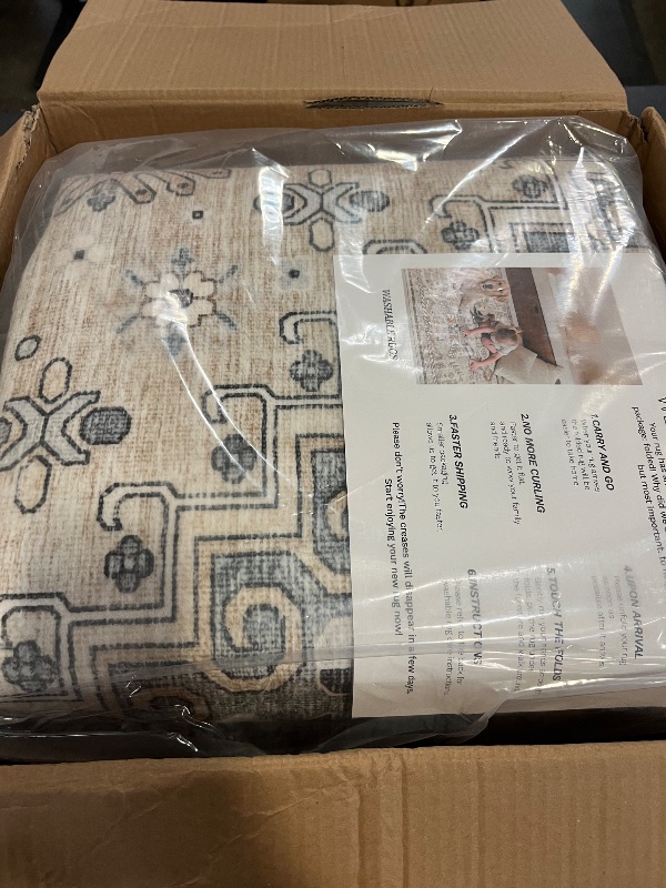 Photo 1 of 8x10 Area Rugs for Living Room,Non-Slip Backing Washable Rugs,Vintage Large Area Rug?Stain Resistant Home Decor Rug (Beige,8'x10')