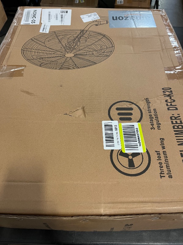 Photo 1 of 20” Wall Mount Fan 7000 CFM High Velocity Wall Industrial Fan 120° Oscillating Fans 3-Speed for Household, Commercial Use - ETL Listed, Black
