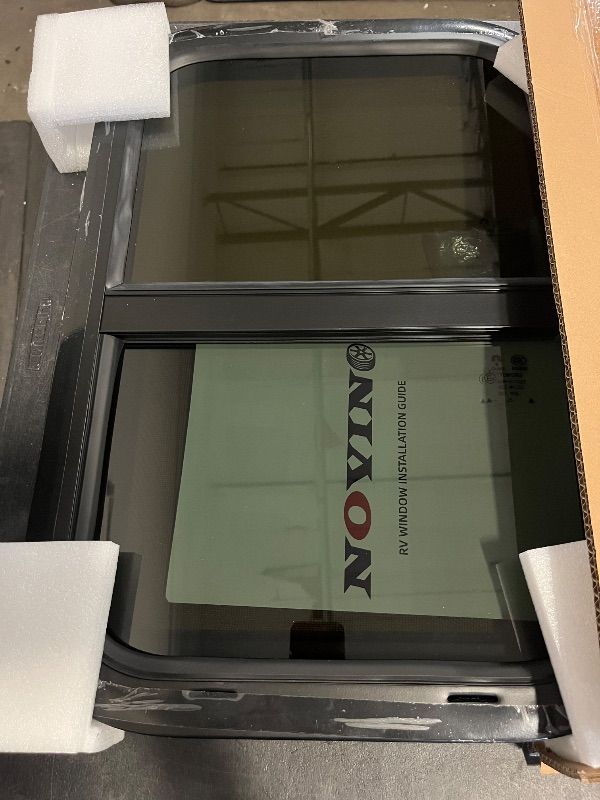 Photo 1 of NOVINO RV Windows for Cargo Trailer, 15" W x 22" H RV Camper Cargo Trailer Windows Replacement, Vertical Sliding,Fit 15/16" or 1-3/8" Thick Wall,Allow Error 1/16”,DOT Approved
