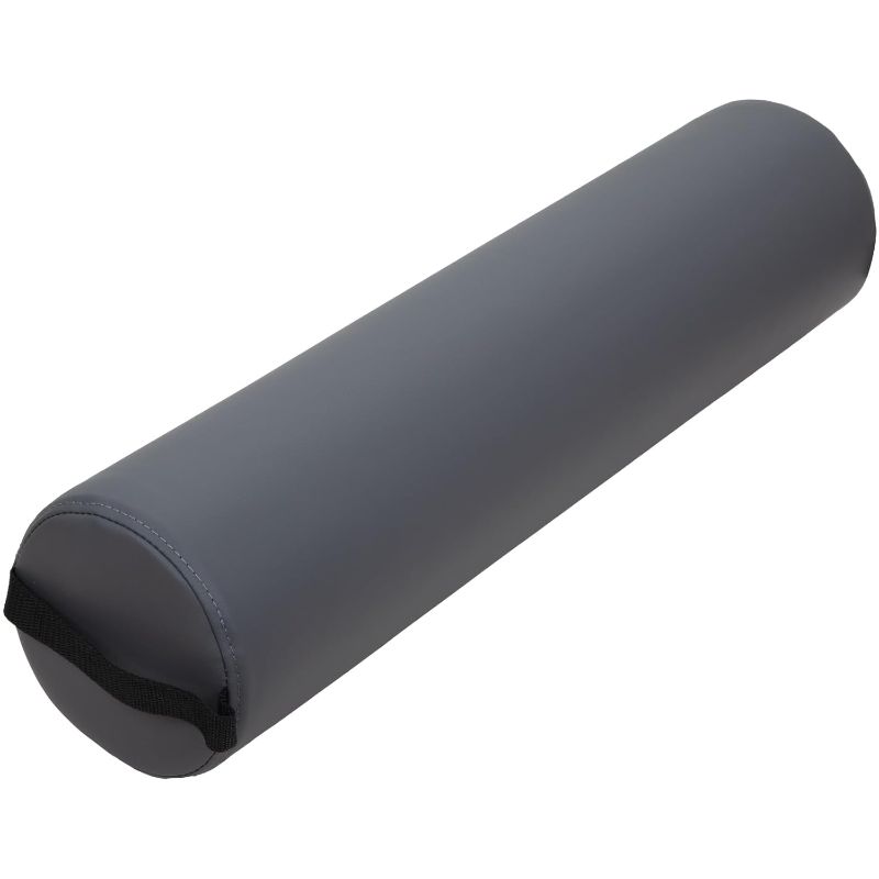 Photo 1 of ForPro Full Round Bolster Pillow, Cool Grey, Oil and Stain-Resistant, for Massage and Yoga, 6” R x 26” L