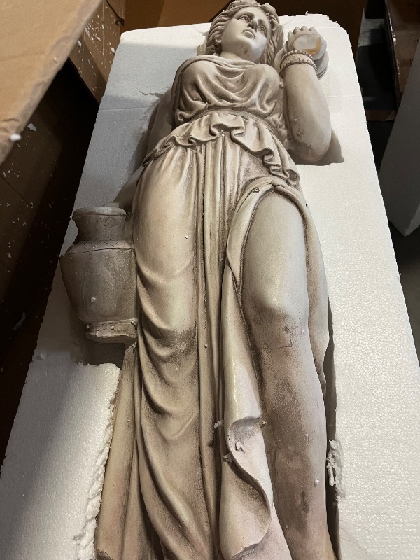 Photo 1 of Large Nymph Statue 46'' High Goddess Statue Hebe Greek Mythology Garden Girl Maid Sculpture Outdoor Courtyard Patio Yard Lawn Decor
