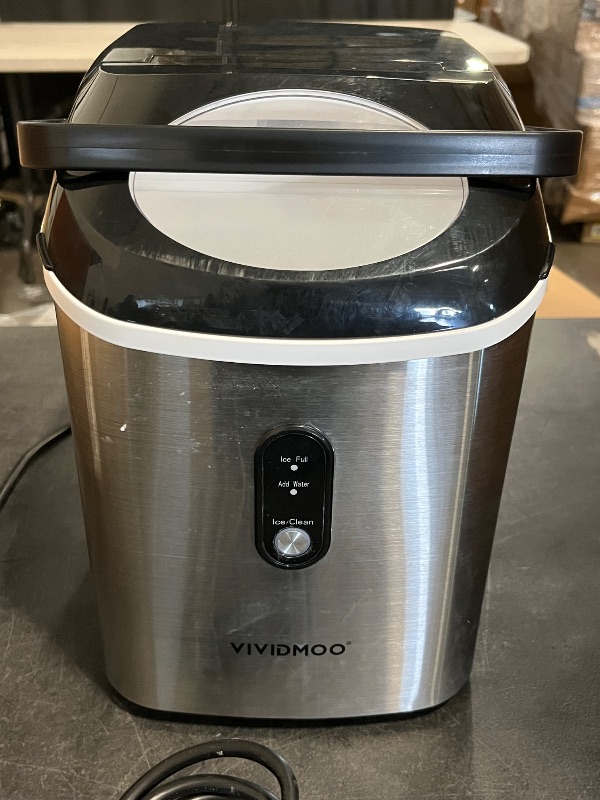 Photo 1 of Like New Nugget Ice Maker Countertop, 34lbs/24H Pebble Ice Machine, Self-Cleaning Sonic Ice Maker with Basket & Scoop, Compact Pellet Ice Maker for Home/Office/Kitchen/RV/Party, Stainless Steel
