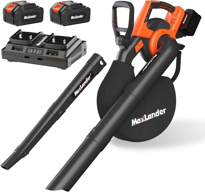 Photo 1 of Similar to Picture ** Cordless Leaf Blower & Vacuum with Bag, 3-in-1 Brushless Battery Powered Leaf Vacuum Mulcher 40V 170MPH 360CFM 5 Speeds Leaf Blowers for Lawn Care 2x4.0Ah Battery & Charger Included