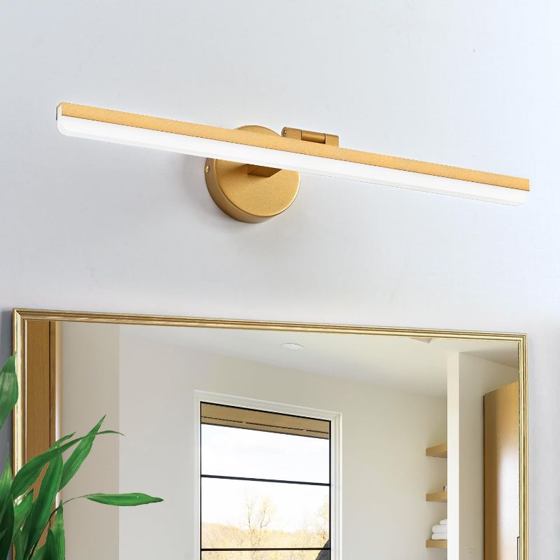 Photo 1 of Modern Gold Bathroom Vanity Light Fixtures - 24inch Rotatable LED Vanity Lights for Modern Bathroom Wall Sconce Lighting (White Light 6000K)
