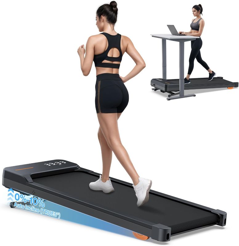 Photo 1 of WELLFIT Walking Pad Treadmill with 10% Auto Incline for Home Office Apartment– 350 LBS Capacity, Under Desk Treadmill with Hiking Climbing Mode for Efficient Fat-Burn, 16 inches Wide Running Belt
