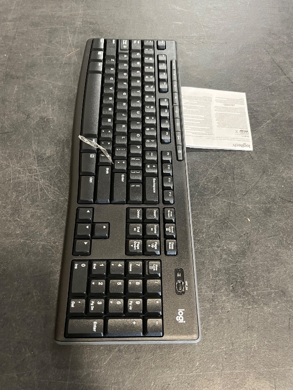 Photo 1 of Logitech K270 Wireless Keyboard for Windows, 2.4 GHz Wireless, Full-Size, Number Pad, 8 Multimedia Keys, 2-Year Battery Life, Compatible with PC, Laptop, Black

