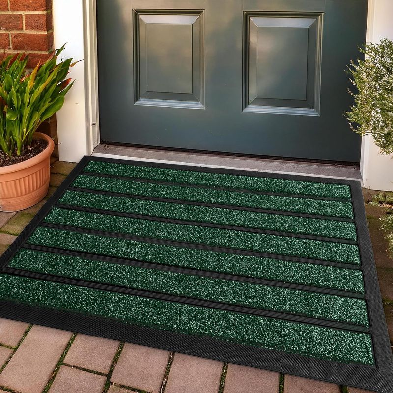 Photo 1 of Door Mat Indoor Outdoor Door Mats Front Door Mat Dark Green 36'' x 24''
