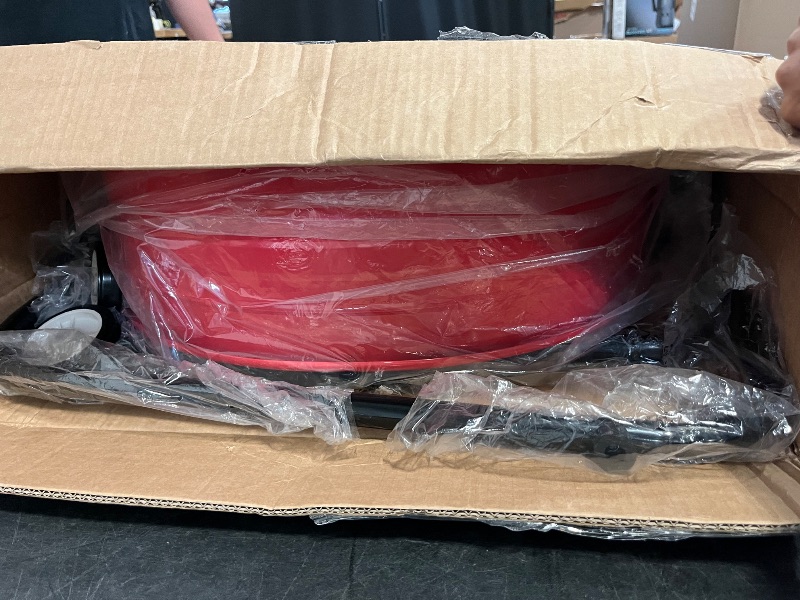 Photo 1 of 24 Inch High Velocity Heavy Duty Large Industrial Fan, Floor Fan with High Medium and Low 3 Wind Speed Adjustment, Big Fan Parameters 120V Voltage, 320W Power Red wih Fan Cover.
