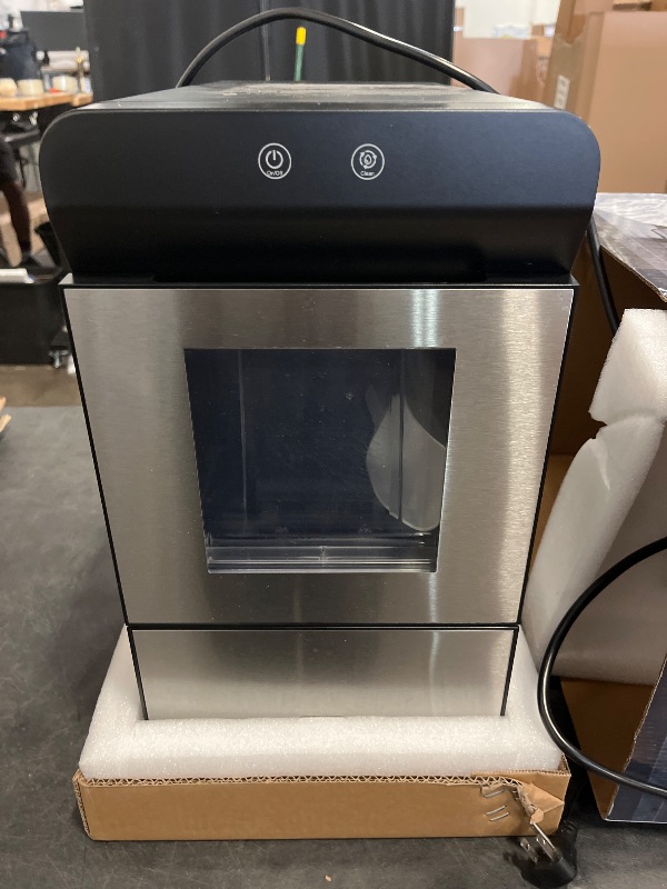 Photo 1 of Gevi Household V2.0 Countertop Gemi Nugget Ice Maker | Self-Cleaning Pellet Ice Machine | Stainless Steel Housing |16.7''H Fits Perfectly Under Wall Cabinet | Black with Viewing Window
