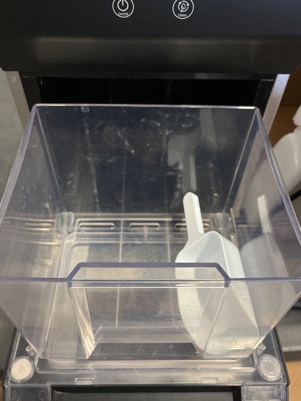 Photo 1 of Gevi Household V2.0 Countertop Gemi Nugget Ice Maker | Self-Cleaning Pellet Ice Machine | Stainless Steel Housing |16.7''H Fits Perfectly Under Wall Cabinet | Black with Viewing Window
