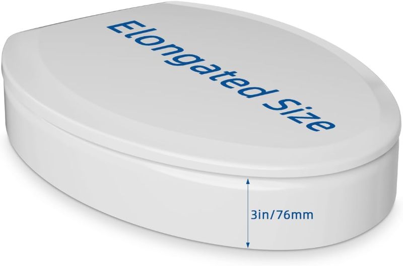 Photo 1 of Like New Raised Toilet Seats 3 inch, Elevated Toilet seat for Elderly & Limited Mobility, Slow Close, Heavy Duty, Never Loosen, Elongated Toilet seat bowl (18.5”), White
