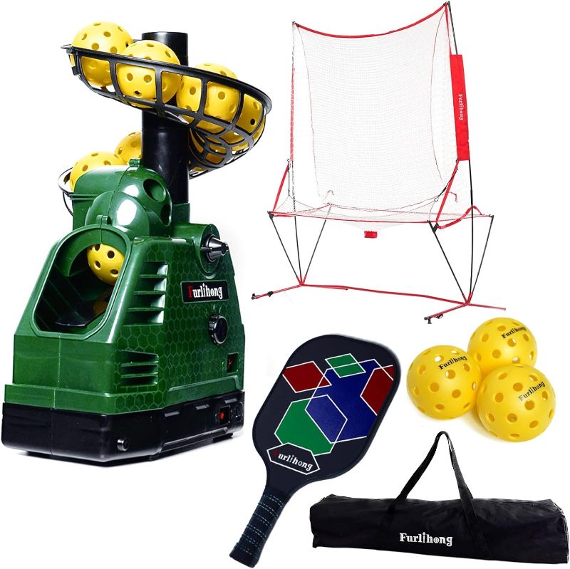 Photo 1 of **Missing Balls** Furlihong 680PBH Pickleball Starter Kit, Including Launch Machine, Ball Recycling Net, Pickleball Paddle, 3 x Pickleballs and Carrying Bag
