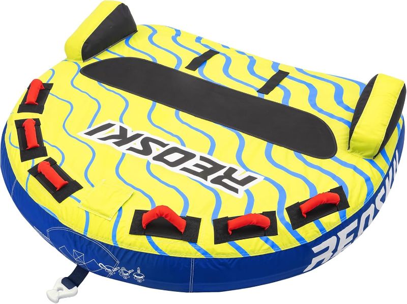 Photo 1 of Towable Tubes for Boating 2 Person, Heavy Duty Boat Tubes and Towables, Inflatable Water Tubes for Boats to Pull with Fins, Drainage, Quick Connector, Large Capacity
