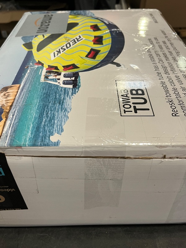 Photo 1 of Towable Tubes for Boating 2 Person, Heavy Duty Boat Tubes and Towables, Inflatable Water Tubes for Boats to Pull with Fins, Drainage, Quick Connector, Large Capacity
