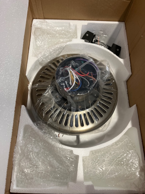 Photo 1 of 42 Inch Indoor Ceiling Fan with Pull-Chain and Three LED Light Bulbs Base, Traditional 3-Speeds Reversible Blades Ceiling Fan (Antique)
