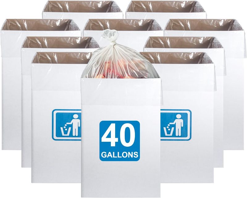 Photo 1 of 40 Gallon Cardboard Trash cans for Events (Pack of 10)? with 20 Liners Included Be applicableOutdoor Events pop up Trash cans for Parties Reusable Portable Garbage Can?in-Home Recycling Bins
