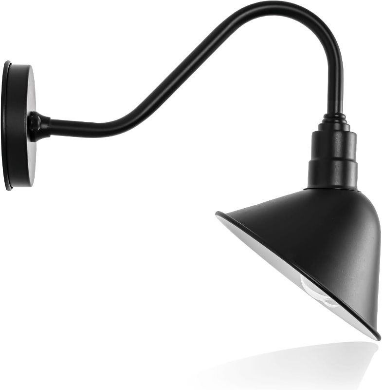 Photo 1 of 8 Inch Classic Gooseneck Light with Extended Arm, Farmhouse Barn Gooseneck Lightju - Outdoor Sign Lighting, Vintage, Restaurant, Store Sign Light
