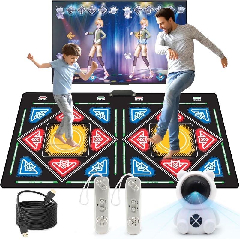 Photo 1 of Dance Mat, Electronic Dance Mat for TV with HD Camera, Wireless Double User Dance Mat with Game Controller, Non-Slip Dance Pad for Kids Adults, Christmas Birthday Gifts for Girls Boys
