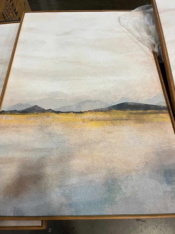 Photo 1 of HLNIUC Large Abstract 3 Piece Wall Art 16x24, Neutral Distant Mountain Wall Decor, Watercolor Beige Dusty Nature Landscape Painting, Modern Pastel Scenery Art Prints for Living Room, Bedroom, Office
