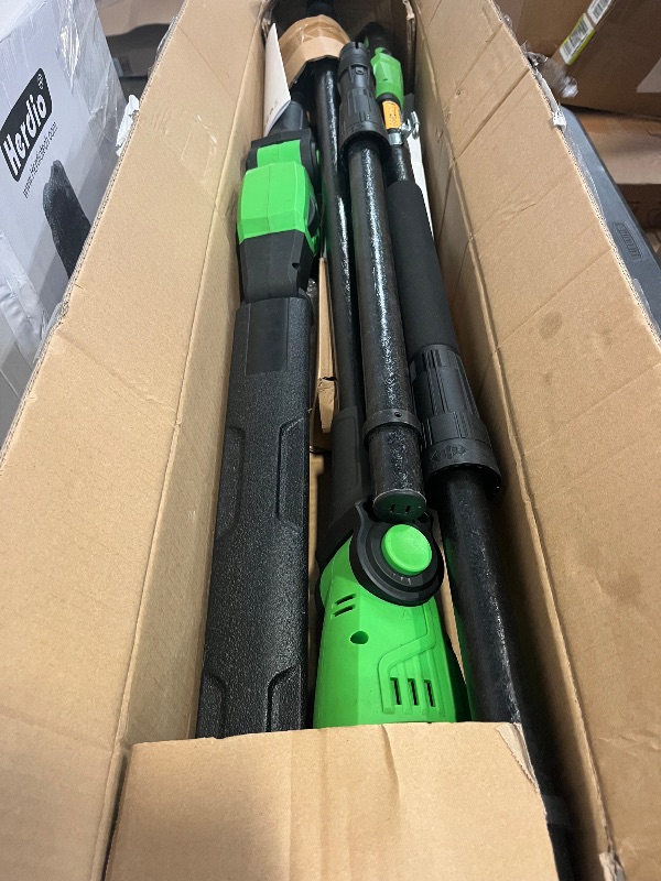 Photo 1 of SOYUS Pole Saw 8-Inch Cordless and 18-Inch Pole Hedge Trimmer 2-in-1, 15-Foot Max Reach Pole Saw for Tree Trimming, 16ft/s Speed, Auto Oiling, Multi-Angle Pole Chainsaw with 2.0Ah Battery & Charger
