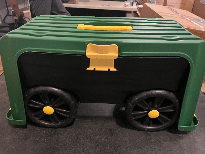 Photo 1 of DF OMER 4-in-1 Garden Stool – Multi-Use Garden Scooter with Seat – Rolling Cart with Storage Bin– Padded Kneeler and Tool Storage - Accessible Gardening Accessible Gardening for All Ages
