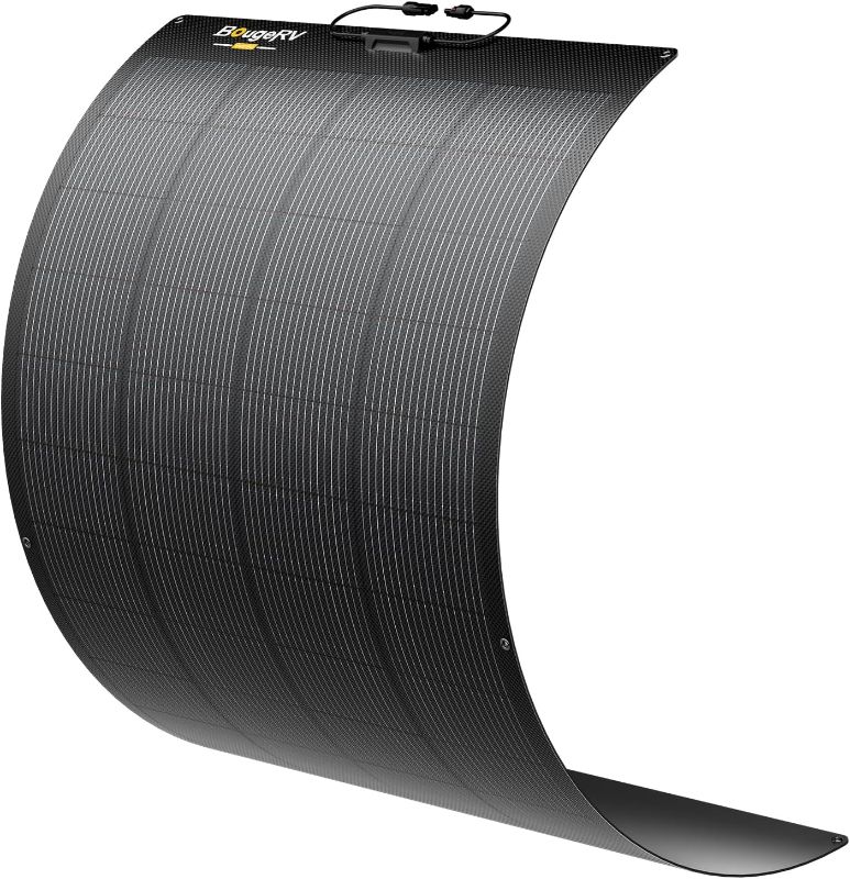 Photo 1 of BougeRV Arch Pro 200 Watts Fiberglass Flexible Solar Panel, Portable Bendable 12 Volts 16BB Mono Cell for RV Camping Home Boat Marine Curve Surface Black
