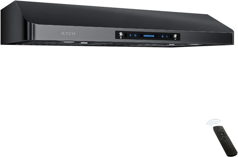Photo 1 of IKTCH 30 inch Range Hood 900 CFM, Black Under Cabinet Kitchen Vent Hood with 4 Speed Gesture Sensing&Touch Control Panel