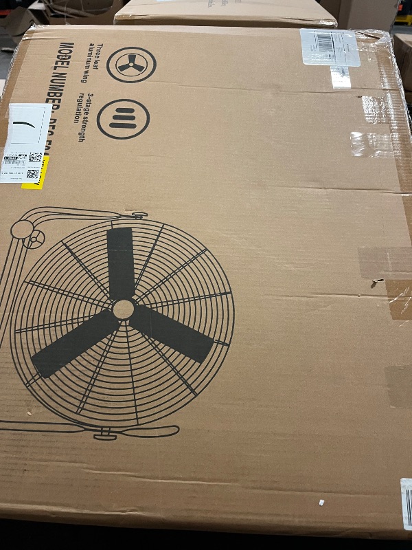 Photo 1 of 24 Inch High Velocity Industrial Fan 8500 CFM Heavy Duty Outdoor Fan 3-Speed 360 Degree Adjustable Tilt, Metal Floor Fans with Aluminum Blades for Workshop Patio Commercial Factory Garage - UL Listed
