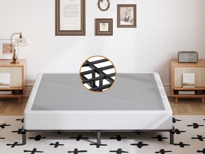 Photo 1 of Box Spring Queen 5 inch only Low Profile Heavy Duty Metal Mattress Foundation Max Weight Capacity Strong Steel Structure Quiet Simple Assembly Extra-Strong Support No Noise Easy to Clean
