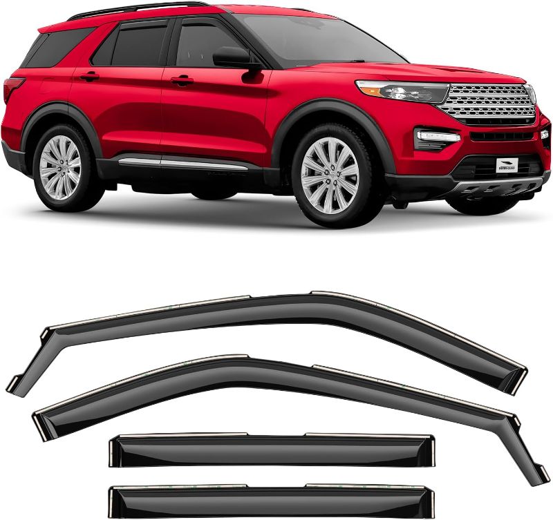 Photo 1 of Voron Glass in-Channel Extra Durable Rain Guards for Ford Explorer 2020-2025, Window Deflectors, Vent Window Visors, 4 Pieces - 200715
