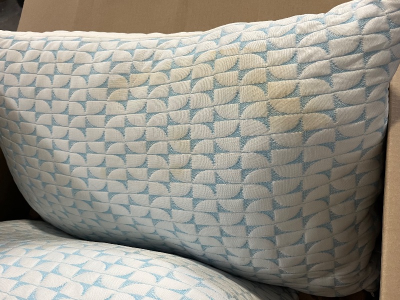 Photo 1 of Stained QUTOOL Firm Pillow Shredded Memory Foam(Adjustable Loft), Cooling Supportive Side Sleeper Pillows for Sleeping Queen Size Set of 2, Washable Removable Cover, CertiPUR-US Certified,Gifts for Women Men
