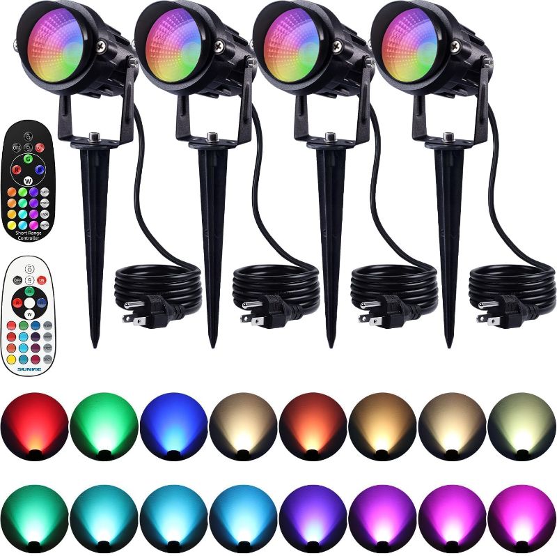 Photo 1 of SUNVIE Christmas Spotlights Outdoor Spotlight 12W RGB Color Changing Landscape Lights LED Spot Lights
