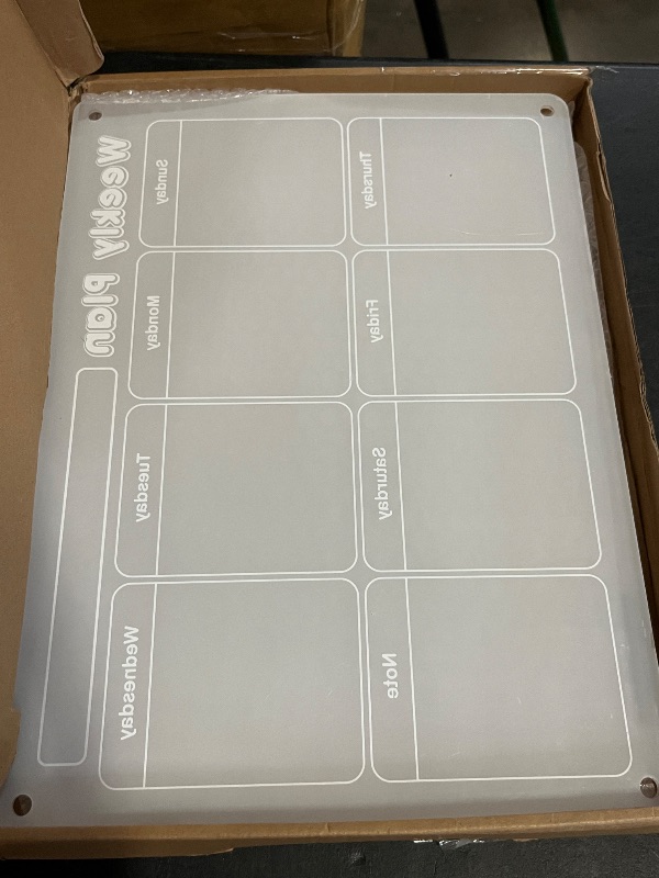Photo 1 of White Magnetic Dry Erase Board for Fridge, Clear Acrylic Reusable Planning Board, with Marker and Eraser, Ideal as a Fridge White Board (Weekly Schedule)
