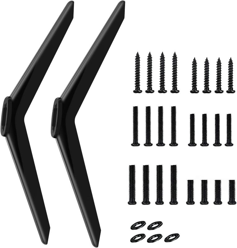 Photo 1 of TV Legs for TCL TV Stand Legs for TCL 28 32 40 43 49 50 55 65 Inch Roku TV Legs Replacement Compatible with 28S405 32S305 40S325 43S425 43S431 50S431 50S435 55S425 TCL Roku TV Stand Legs with Screws
