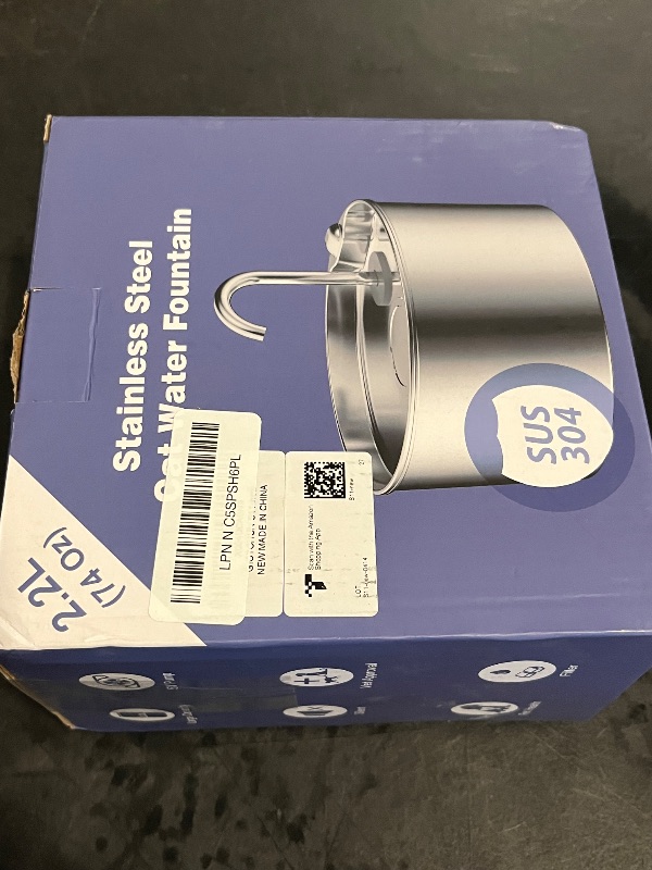 Photo 1 of Cat Water Fountain Stainless Steel: Cat Fountain for Drinking - 88oz/2.6L Pet Water Fountain for Cats Indoor - Quiet Cats Water Bowl Dispenser - Pets Feeding & Watering Supplies - for Small Animals
