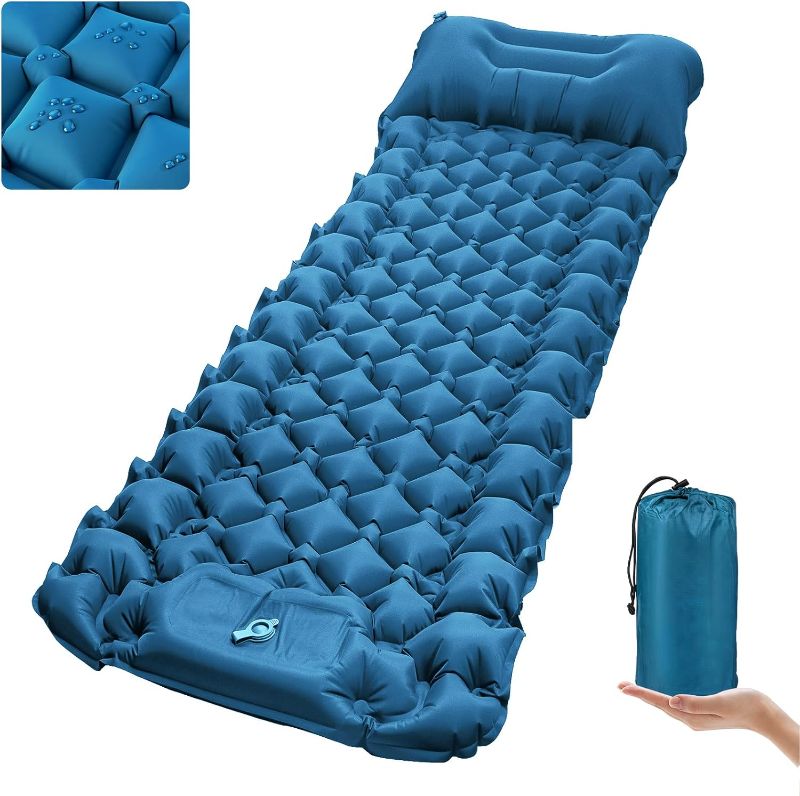 Photo 1 of Sleeping Pad for Camping - Ultralight Self-Inflating Camping Pad Mat with Built-in Foot Pump, Durable & Waterproof Camping Air Mattress for Hiking